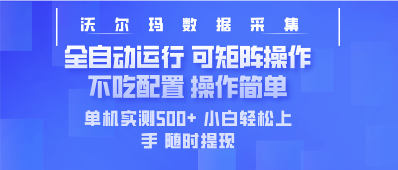 （14560期）最新沃尔玛平台采集 全自动运行 可矩阵单机实测500+ 操作简单| 副业网
