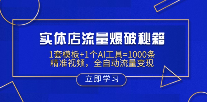 （14131期）实体店流量爆破秘籍：1套模板+1个AI工具=1000条精准视频，全自动流量变现| 副业网