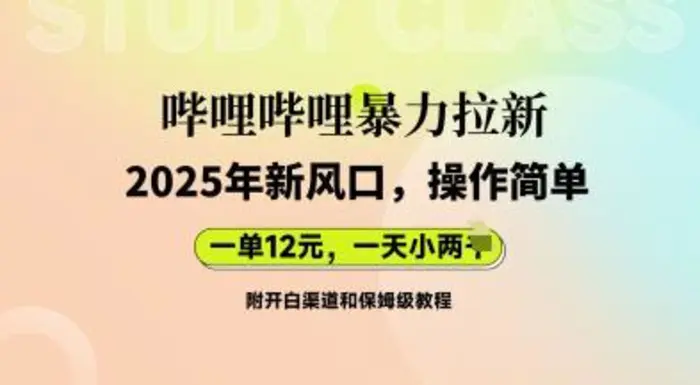 哔哩哔哩暴力拉新：2025年新风口，一单12元，一天数张(附开白渠道和保姆级教程)| 副业网