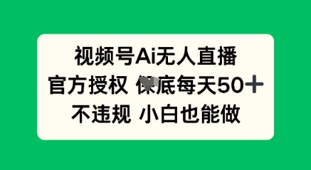 视频号AI无人直播，官方授权  每天50+，不违规 小白也能做| 网创圈