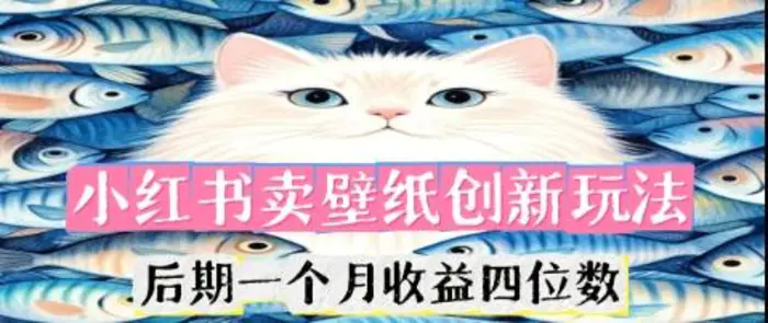 小红书卖壁纸创新玩法，后期一个月收益四位数| 网创圈
