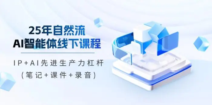 （14294期）25年自然流AI智能体线下课程，IP+AI先进生产力杠杆(笔记+课件+录音)| 网创圈