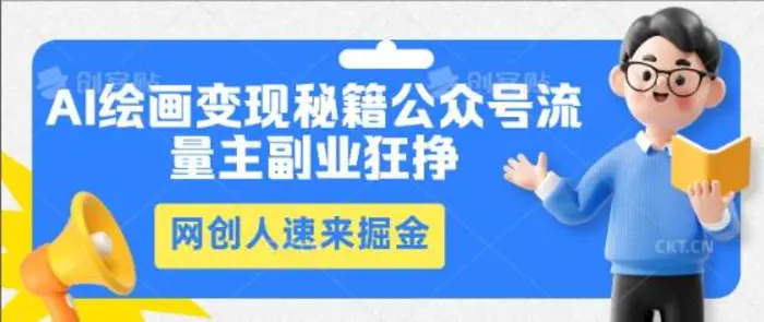 AI绘画变现秘籍：公众号流量主副业狂挣，网创人速来掘金| 网创圈