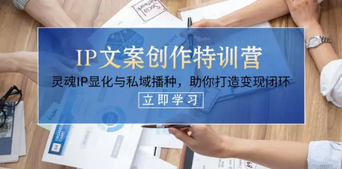（14330期）IP文案创作特训营，灵魂IP显化与私域播种，助你打造变现闭环（14节课）| 网创圈