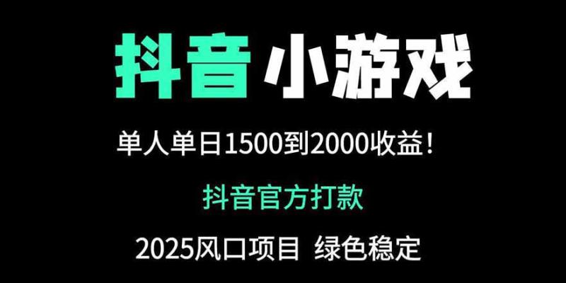 （14527期）抖音官方小游戏2025全网最新玩法，暴利赚钱项目，单机日入2000+| 副业网
