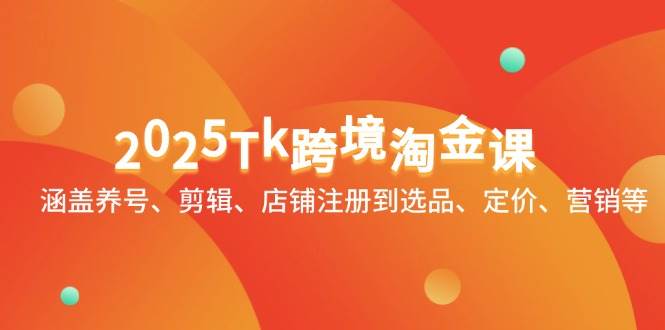 2025Tk跨境淘金课：涵盖养号、剪辑、店铺注册到选品、定价、营销等| 网创圈