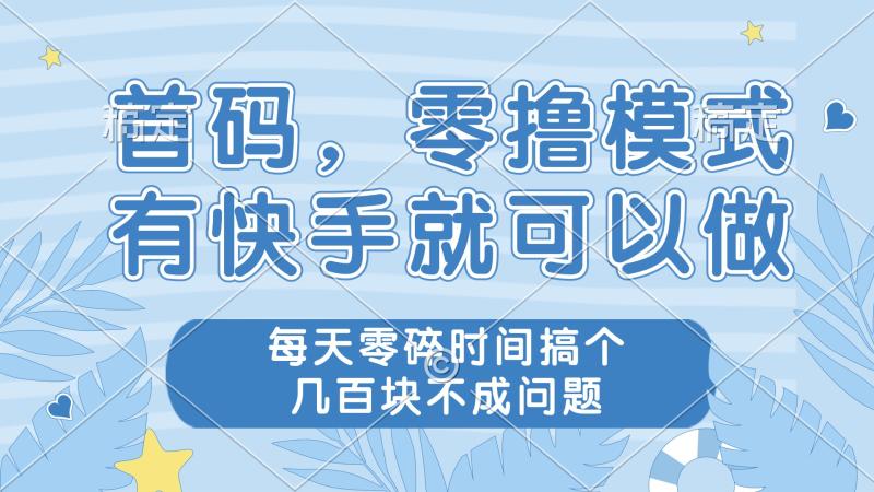 （14606期）零撸模式，有快手就可以做，每天零碎时间搞个几百块不成问题| 网创圈