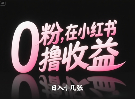 0粉在小红书撸收益，日入几张| 网创圈