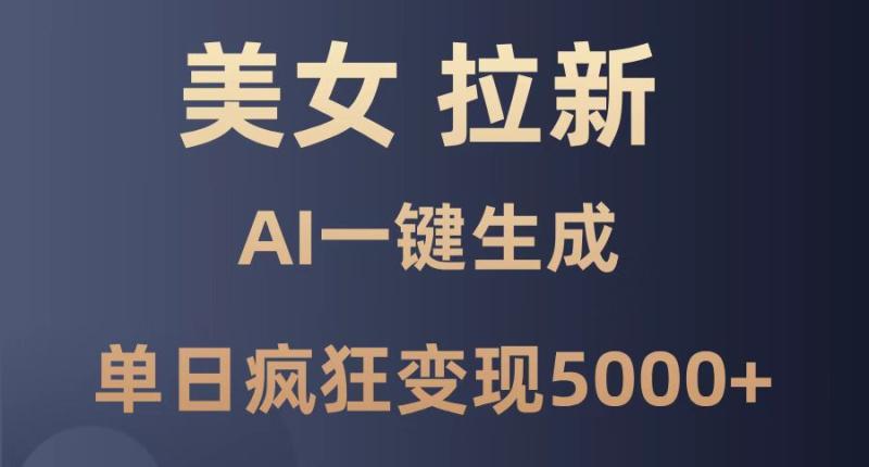 （14722期）美女暴力拉新，通过AI一键生成，单日疯狂变现5000+，纯小白一学就会！| 网创圈