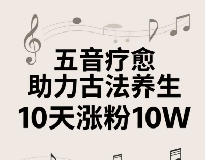 古法五音养生教程，五音疗愈的视频的制作方法，2-4小时就能学会，作者10天涨粉10W| 网创圈