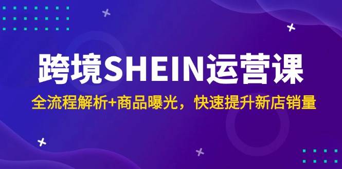 跨境SHEIN运营课，全流程解析+商品曝光，快速提升新店销量| 网创圈