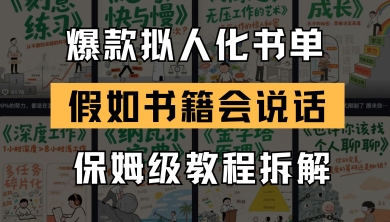 最新爆款拟人化书单玩法，假如书籍会说话，保姆级教程| 网创圈