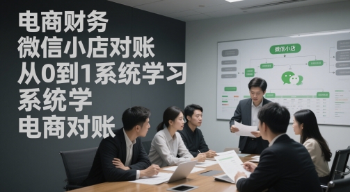 电商财务微信小店对账，从0到1系统学习电商对账| 网创圈