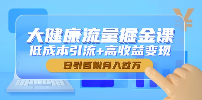 （14811期）大健康流量掘金课，低成本引流+高收益变现，日引百粉月入过万| 副业网