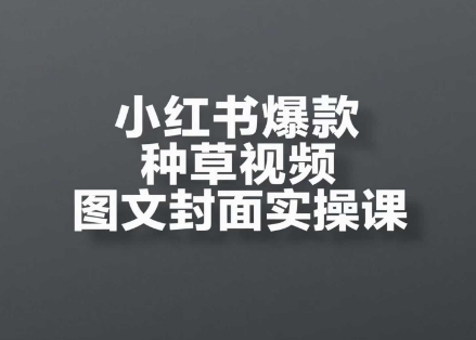 小红书爆款种草视频图文封面实操课，​开店、选品、引流、变现全流程| 网创圈