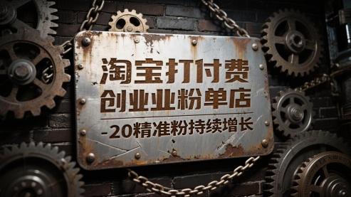 淘宝打付费创业粉单店每天稳定10-20精准粉持续增长| 网创圈