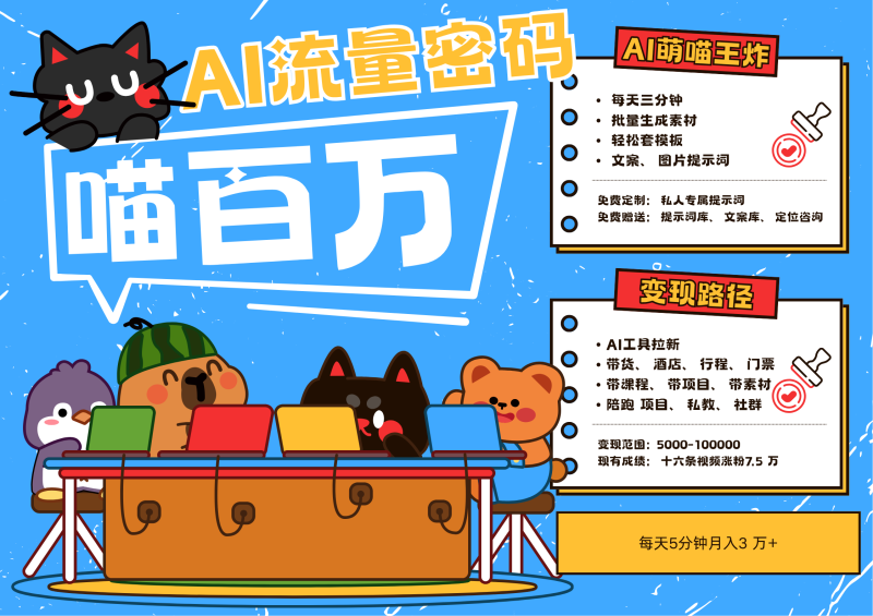 AI+宠物+旅行，2025最火流量密码 轻松用AI宠物做文旅账号，N种变现渠道月入五位数| 副业网