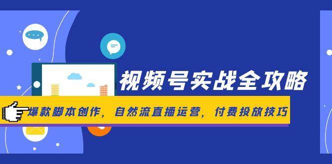 视频号实战全攻略，爆款脚本创作，自然流直播运营，付费投放技巧| 网创圈