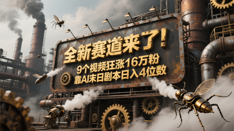 全新赛道来了！9个视频狂涨16万粉，靠AI末日剧本日入4位数，评论区爆肝追更！| 网创圈