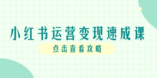 （14951期）小红书运营变现速成课，账号搭建到暴力起号，个人IP全流程指南| 网创圈