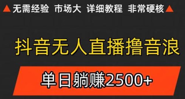 抖音无人直播6.0 简单无脑可矩阵 每天两小时轻松躺赚500+| 副业网