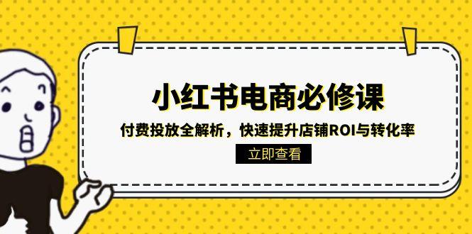 小红书电商必修课：付费投放全解析，快速提升店铺ROI与转化率| 副业网
