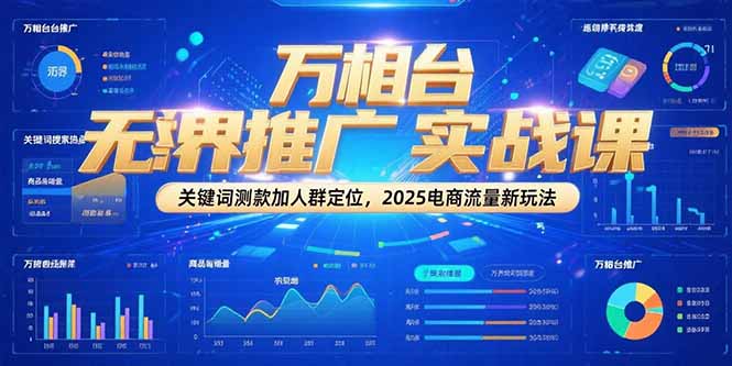 万相台无界推广实战课，关键词测款加人群定位，2025电商流量新玩法| 副业网