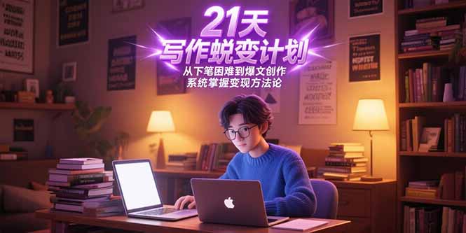 21天写作蜕变计划，从下笔困难到爆文创作，系统掌握变现方法论| 副业网