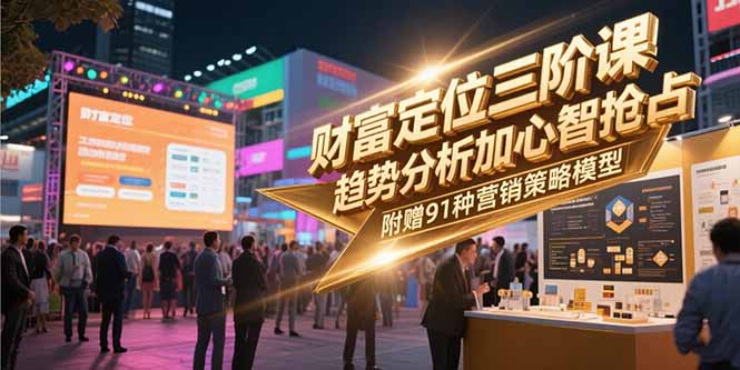 财富定位三阶课，趋势分析加心智抢占，附赠91种营销策略模型| 副业网