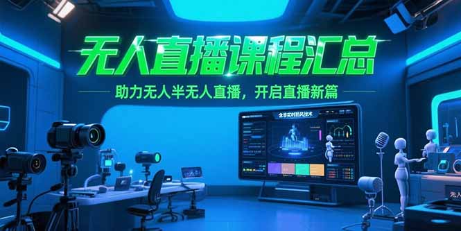 无人直播课程汇总，含非实时防风技术，助力无人半无人直播，开启直播新篇| 副业网