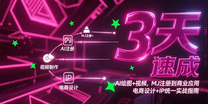 3天速成AI绘图+视频，MJ注册到商业应用，电商设计+IP统一实战指南| 副业网
