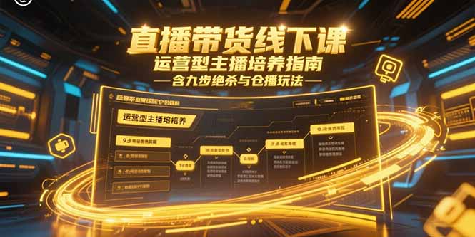 直播带货线下课，运营型主播培养指南，含九步绝杀与仓播玩法| 网创圈