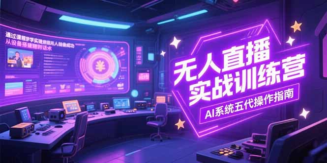 无人直播实操训练营，从设备搭建到话术，AI系统五代操作指南(7月更新| 副业网