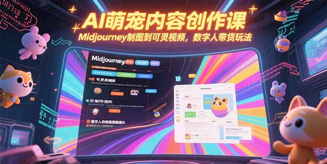AI萌宠内容创作课，Midjourney制图到可灵视频，数字人带货玩法| 副业网