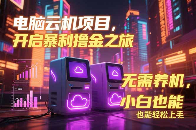 电脑云机项目 暴力撸金玩法，不需要养机 配置没有要求 单机100个窗口一…| 副业网