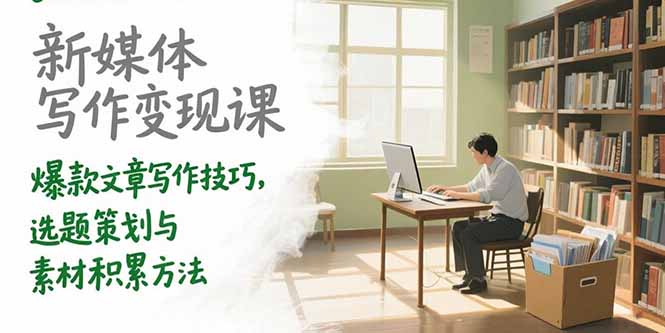 新媒体写作变现课，爆款文章写作技巧，选题策划与素材积累方法| 网创圈