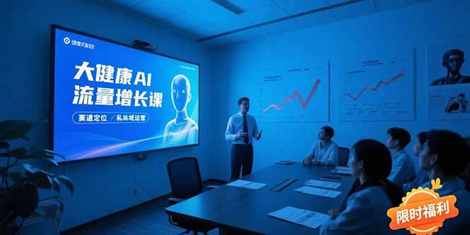 大健康AI流量增长课8.0，赛道定位方法论，AI数字人内容生产，私域转化运营| 副业网
