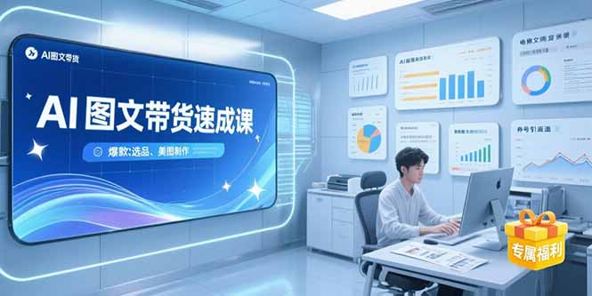 AI图文带货速成课，养号引流秘籍，爆款选品策略，美图制作全流程| 副业网