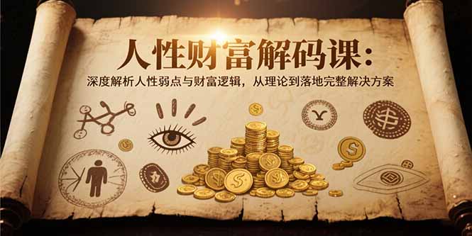 人性财富解码课6.0：深度解析人性弱点与财富逻辑，理论到落地完整解决方案| 副业网