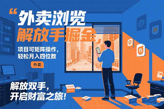 外卖浏览掘金项目 可矩阵操作 轻松日入500+| 副业网