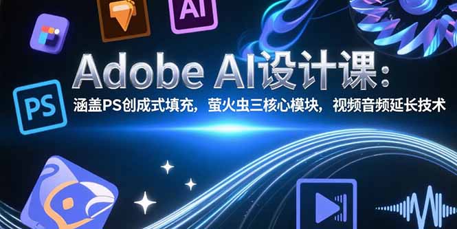 Adobe AI设计课：涵盖PS创成式填充，萤火虫三核心模块，视频音频延长技术| 副业网