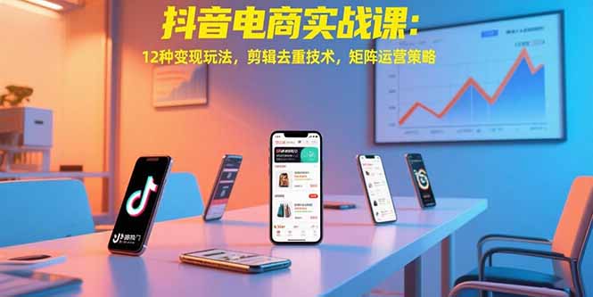 抖音电商实战课：12种变现玩法，剪辑去重技术，矩阵运营策略| 副业网