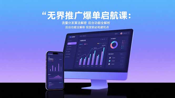 无界推广爆单启航课：流量分发算法解密 后台功能全解析 投放前必知避坑点| 网创圈