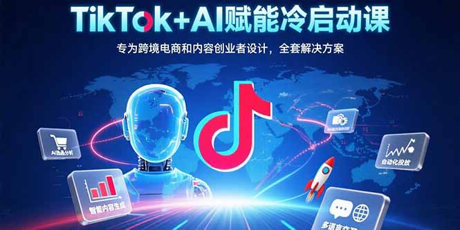 TikTok+AI赋能冷启动课：专为跨境电商和内容创业者设计，全套解决方案| 副业网