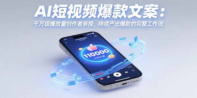 AI短视频爆款文案：千万级播放量创作者亲授，持续产出爆款的完整工作流| 副业网