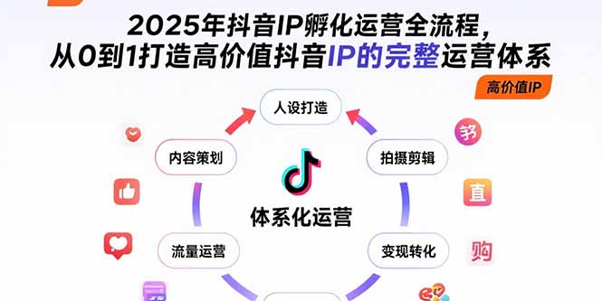 2025年抖音IP孵化运营全流程，从0到1打造高价值抖音IP的完整运营体系| 副业网