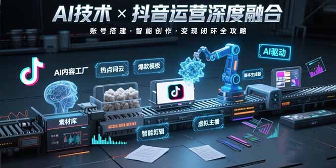 AI技术与抖音运营的深度融合应用：涵盖账号搭建、内容创作、收益变现等| 网创圈