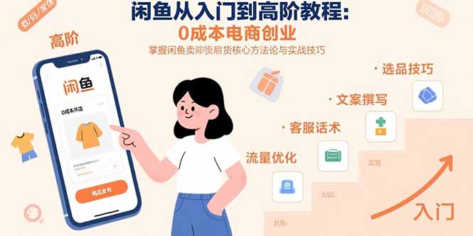 闲鱼从入门到高阶教程：0成本电商创业，掌握闲鱼卖货核心方法论与实战技巧| 副业网