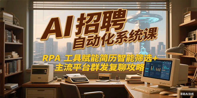 AI招聘自动化系统课，RPA工具赋能简历智能筛选+主流平台群发复聊全攻略| 副业网