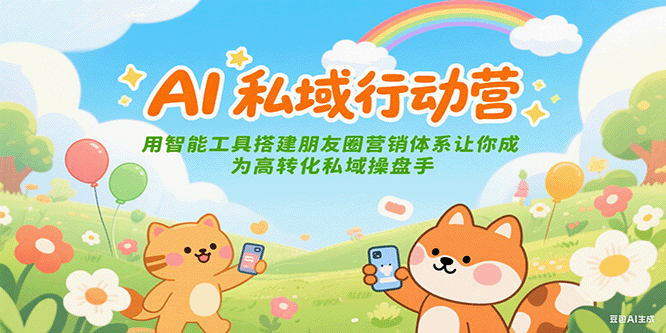 AI私域行动营：用智能工具搭建朋友圈营销体系让你成为高转化私域操盘手| 副业网